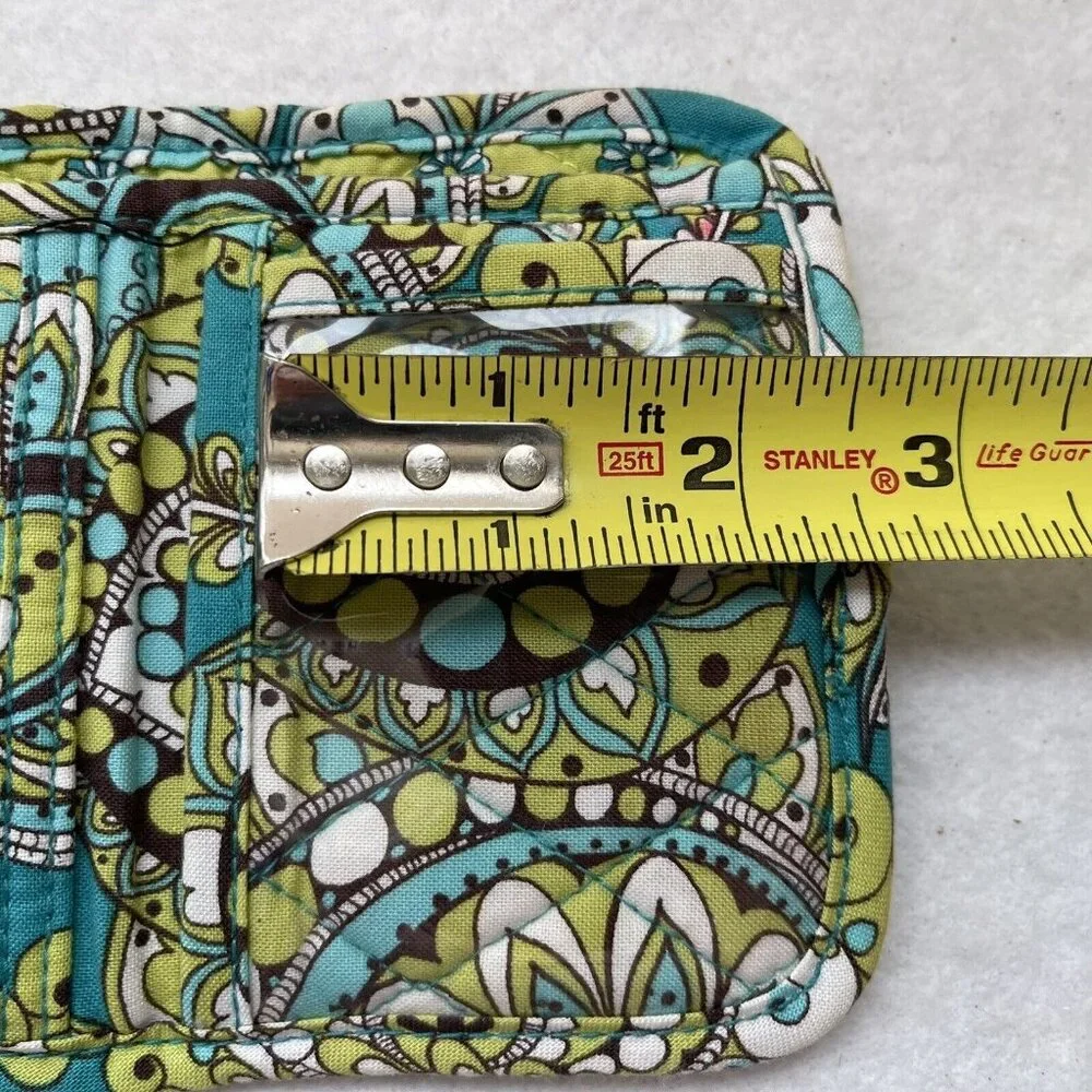 Vera Bradley Mini Trifold Wallet Peacock Turquoise Paisley Retired Pattern
